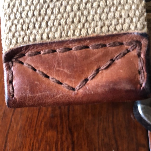 American Eagle Outfitters Men's Small /Woven Belt w/ Leather Trim /metal buckle - Picture 15 of 15